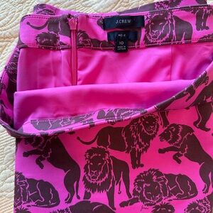 J.Crew Fuchsia and Chocolate Lion Print Skirt